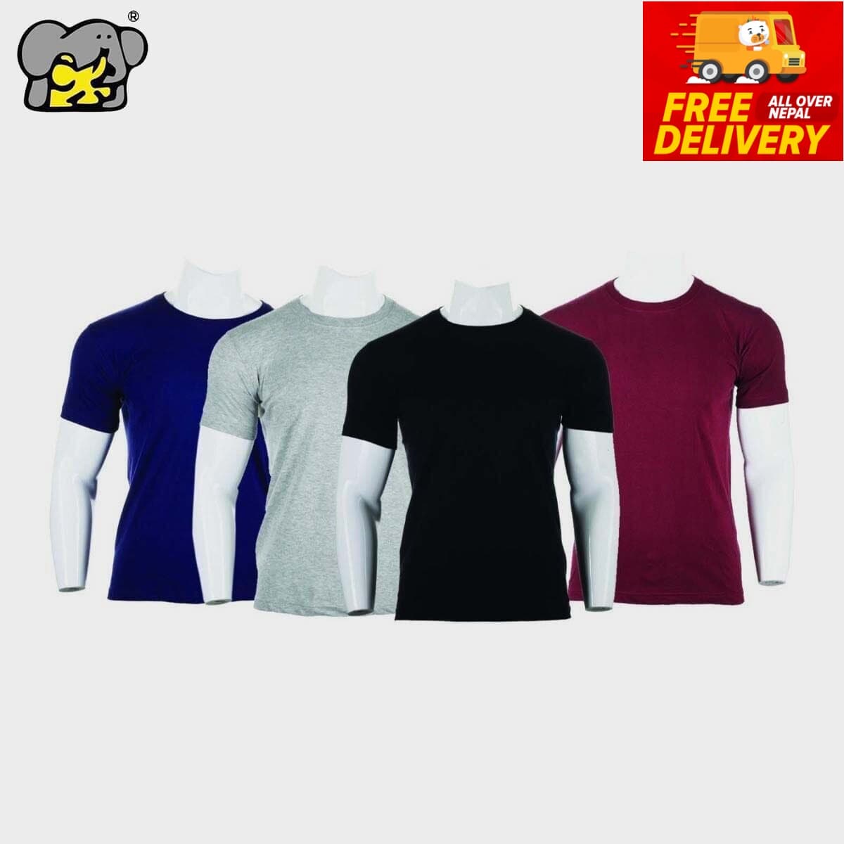 Shangrila Pack Of 4 Cotton T-Shirt For Men